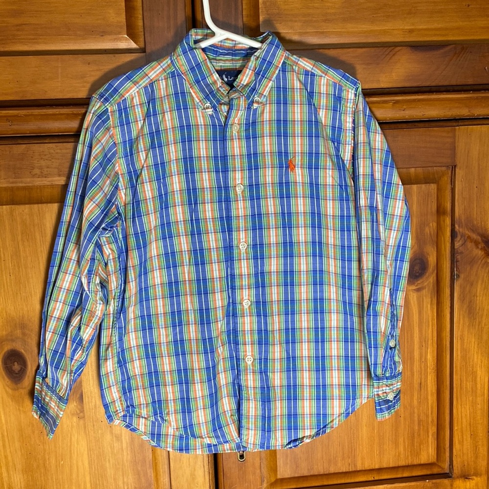 Boys Ralph Lauren Plaid Button Up Long Sleeve Dress Shirt